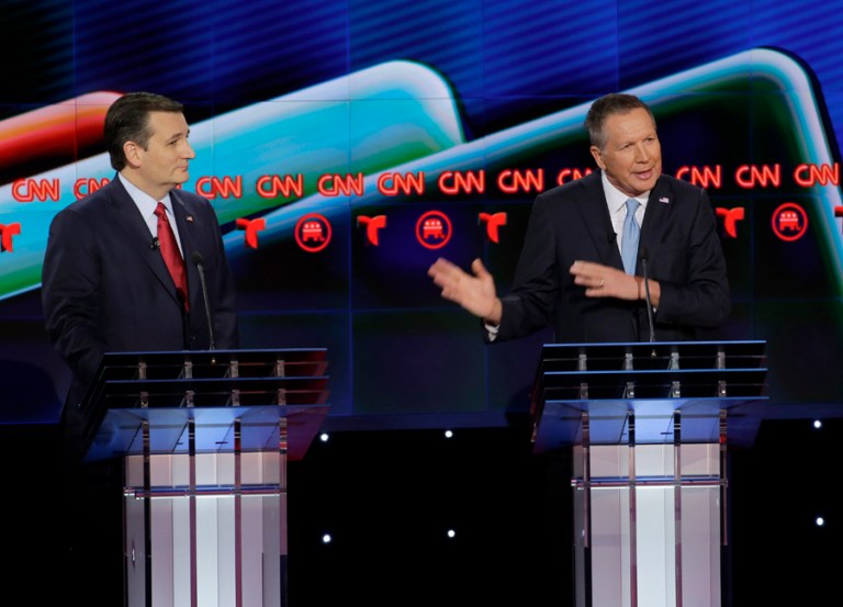 A new Monmouth University poll released Monday says Cruz is at 23 percent, while Kasich has 21 percent. (AP Photo/David J. Phillip)