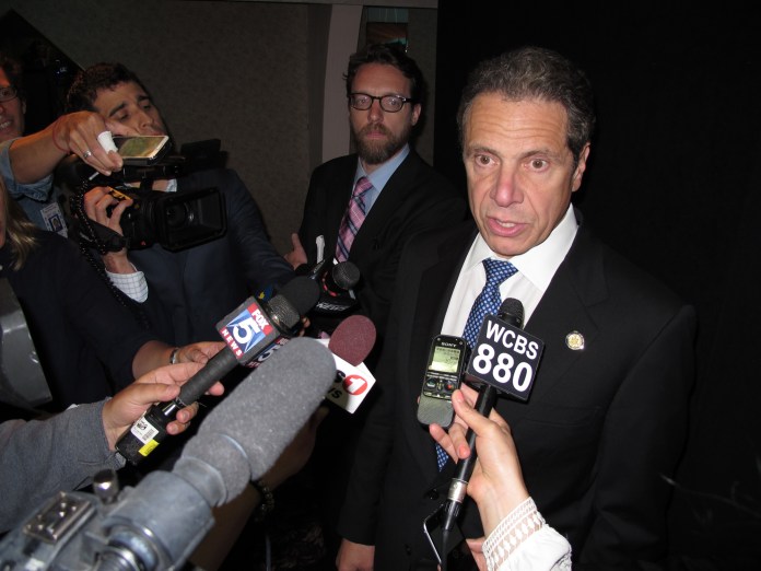 Andrew Cuomo screened "The Hunting Ground" for a private audience at the Lincoln Center last week, and promoted his "Enough is Enough" strategy for combating campus sexual assault. (AP Photo)Â 