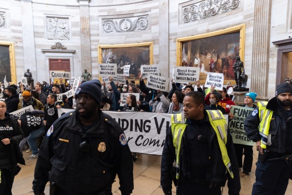 Capitol police arrest protesters who illegally overtook rotunda to demand Gaza ceasefire