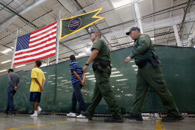 Hundreds of mostly Central American immigrant children are being processed and held at the U.S. Customs and Border Protection Nogales Placement Center in Nogales, Ariz. (AP Photo/Ross D. Franklin)