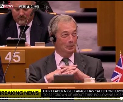 Brexit Leader Farage Spikes the Football