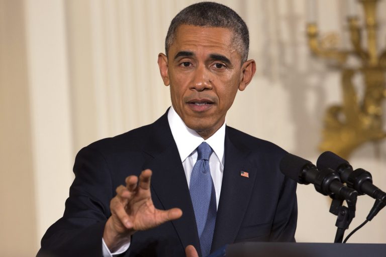 President Obama answers a question during a news conference in the East Room of the White House, Wednesday in Washington. Obama says it is 