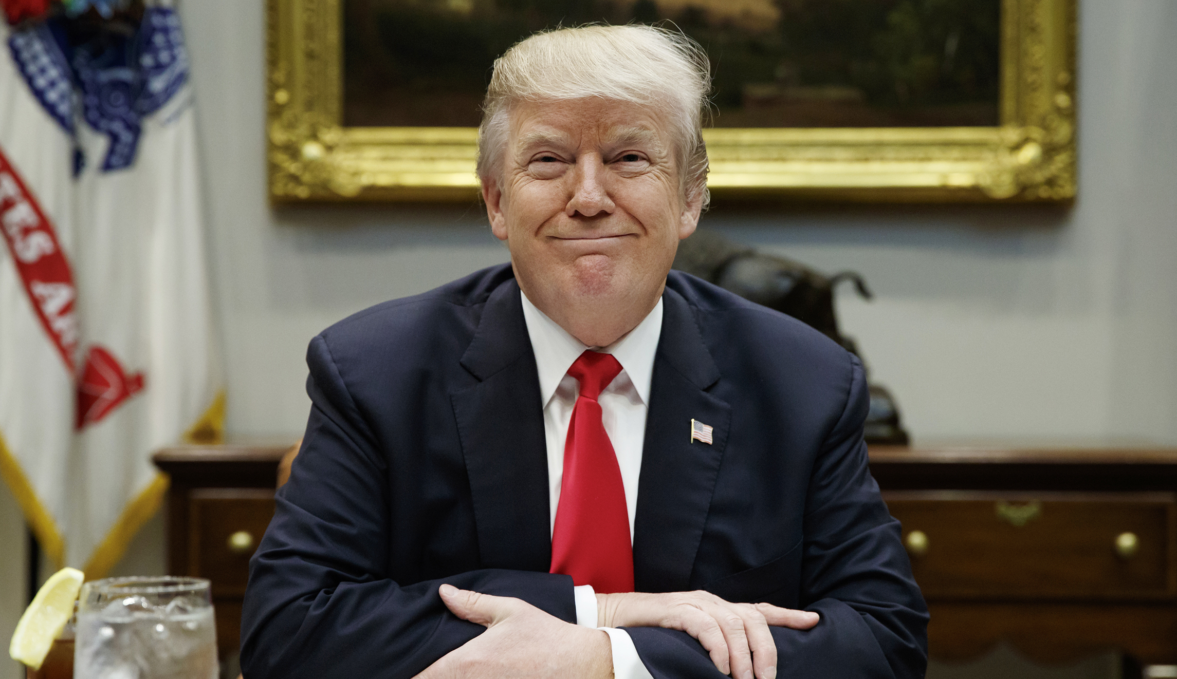 Trump celebrates his 45 percent approval rating