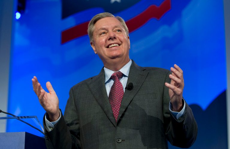 Republican presidential candidate, Sen. Lindsey Graham, R-S.C., speaks during the Values Voter Summit, held by the Family Research Council Action, Saturday, Sept. 26, 2015, in Washington. ( AP Photo/Jose Luis Magana)
