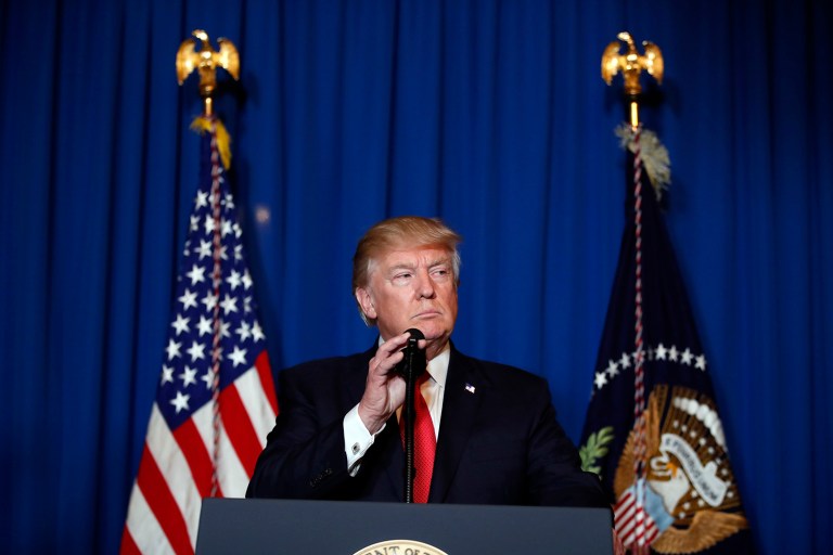 American allies praised President Trump's decision to fire 59 Tomahawk cruise missiles at a Syrian air force base Thursday night in retaliation for this week's gruesome chemical weapons attack against civilians. (AP Photo/Alex Brandon)
