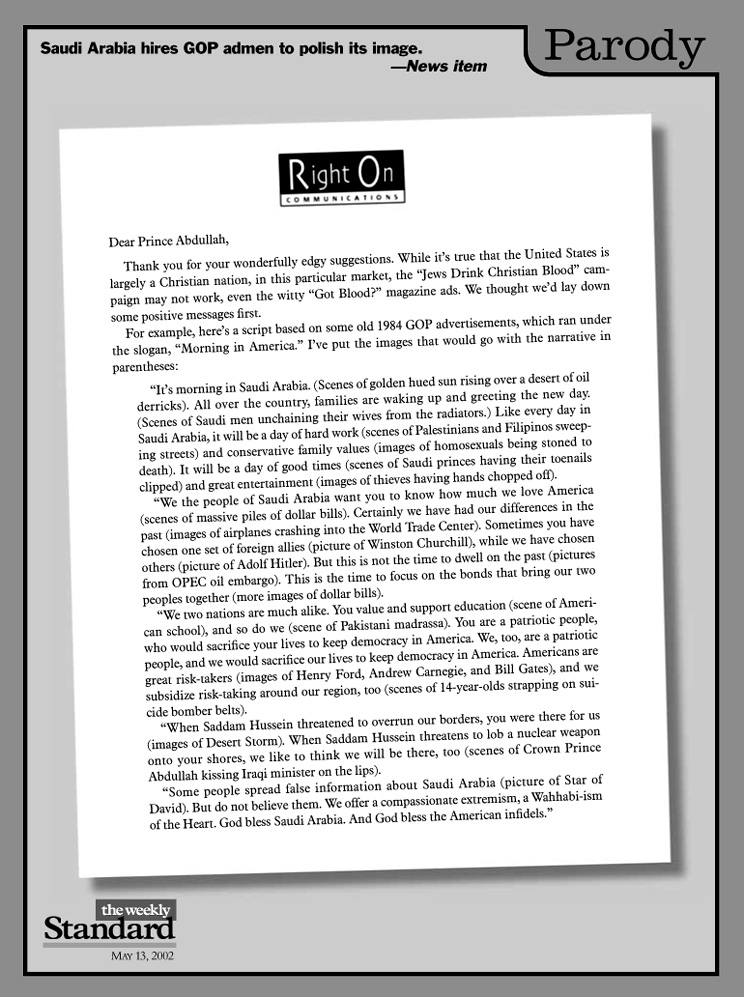 Saudi Arabia looks to improve its image in America.