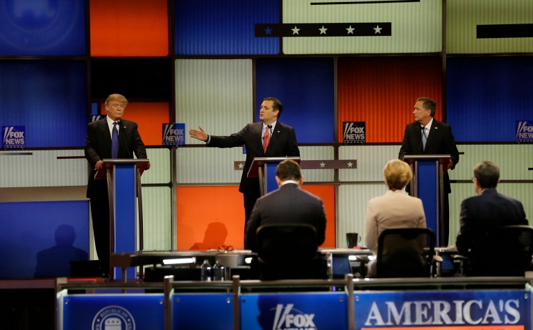 The two remaining candidates opposing Donald Trump for the Republican presidential nomination have joined forces. (AP Photo/Carlos Osorio)