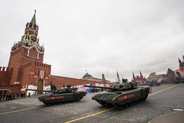In the lead-up to the Inauguration in January, Trump suggested that he might like to see U.S. military displays in public, which critics said would too closely resemble parades that take place in authoritarian countries. (AP Photo/Alexander Zemlianichenko)