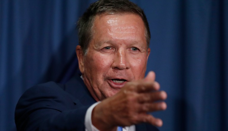 Ohio Gov. John Kasich said Trump's rhetoric is allowing both parties to entrench further. (AP Photo/Carolyn Kaster)
