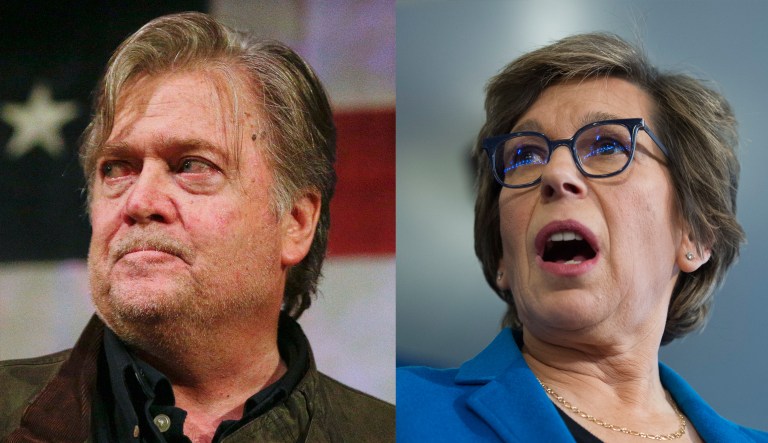 Bannon, then President Trump's chief strategist, was seeking ways to recruit left-wing groups to aid the president's agenda. (AP)