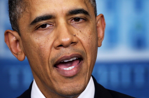 WASHINGTON, DC - DECEMBER 21:  U.S. President Barack Obama delivers a statement on fiscal cliff at the James Brady Press Briefing Room of the White House December 21, 2012 in Washington, DC. Obama called on congressional leaders to work out a solution on the fiscal cliff over the Christmas break. He also said 