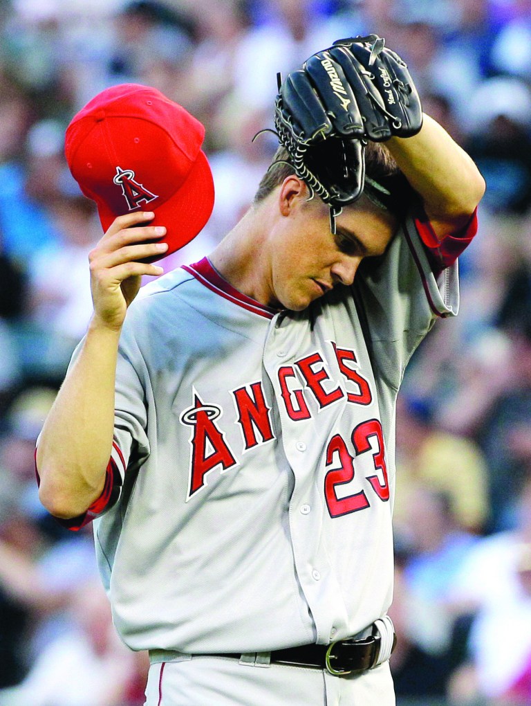 Nam Y. Huh/AP
Los Angeles Angels starter Zack Greinke has given up at least four runs in his last four starts.
