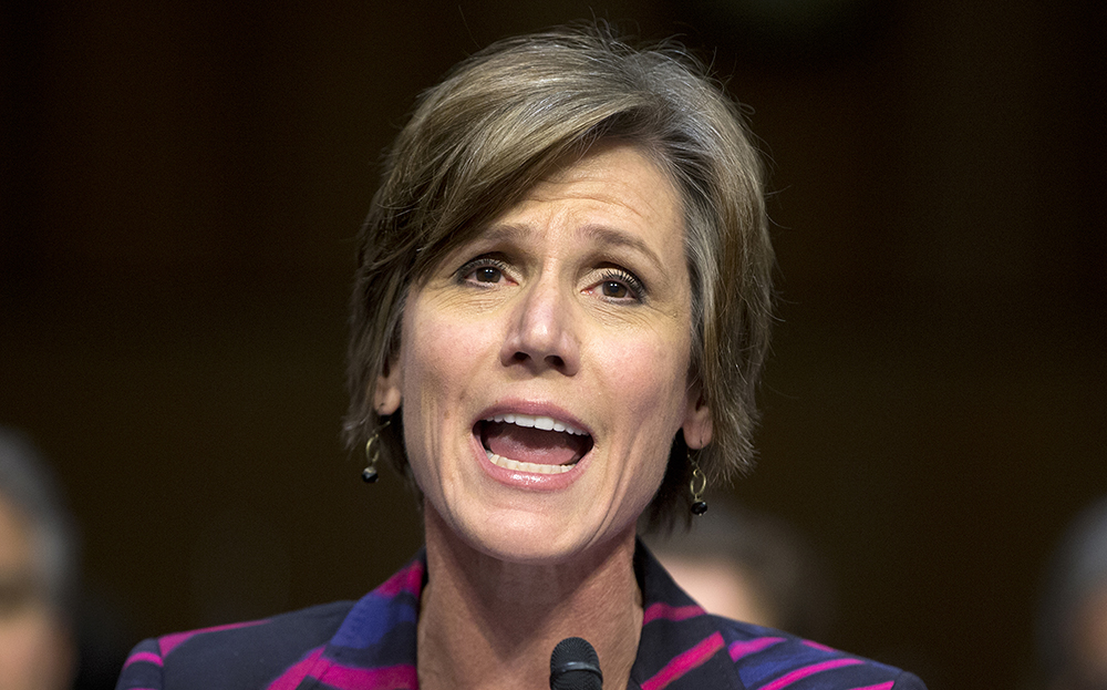 Fired acting Attorney General Sally Yates to testify before the Senate on Russian interference
