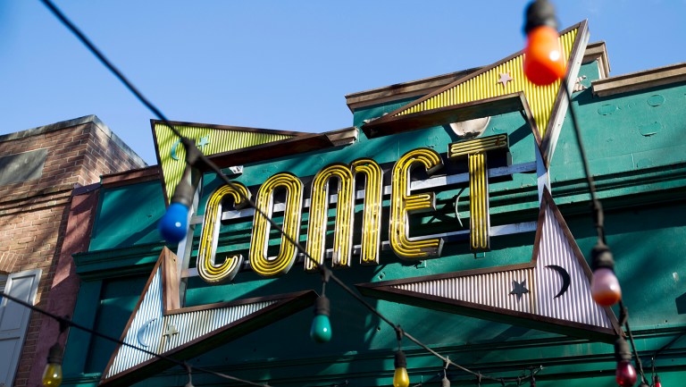 The front door of Comet Ping Pong pizza shop, in Washington, Monday, Dec. 5, 2016. A fake news story prompted a man to fire a rifle inside a popular Washington, D.C., pizza place as he attempted to 
