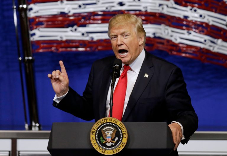 President Trump has deployed strategic unpredictability as a weapon in his standoff against North Korea, but some are questioning how far that weapon will take him. (AP Photo/Kiichiro Sato)
