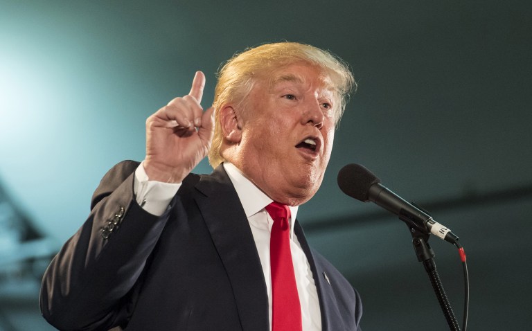 Donald Trump, the liberal Hillary Clinton donor who has conned Republicans into nominating him for president, has shown this week that he thinks like a (slightly addled) liberal on judges. (David Paul Morris/Bloomberg)