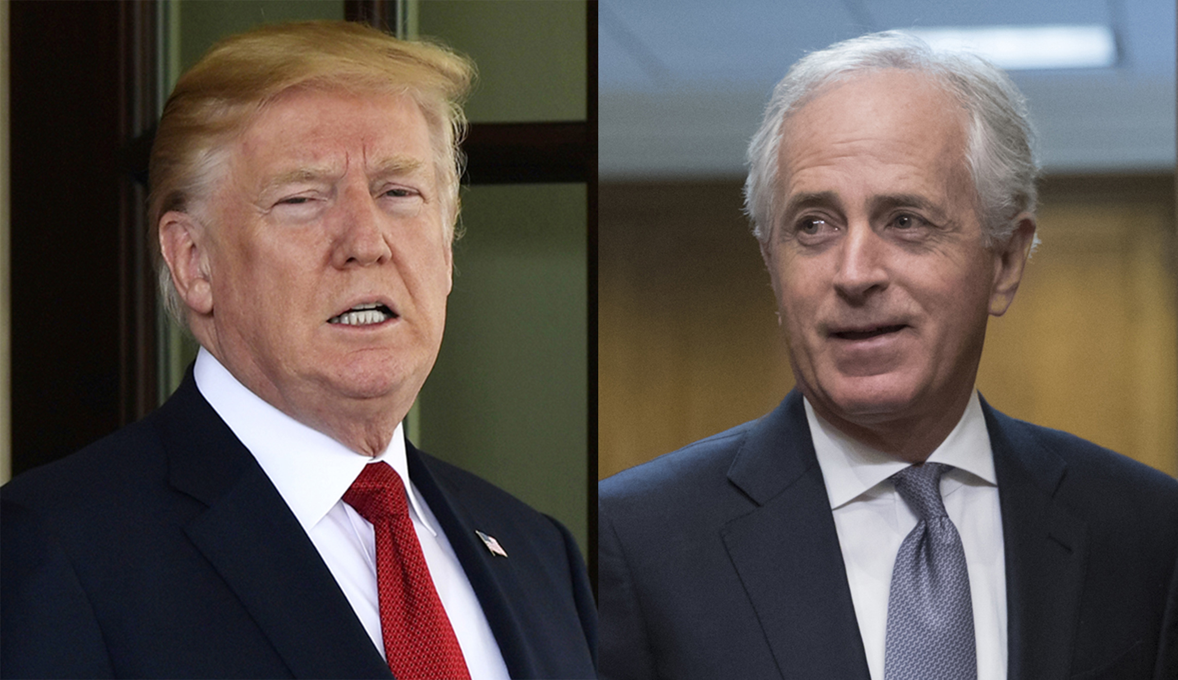 Trump battles Bob Corker hours before meeting with Senate GOP