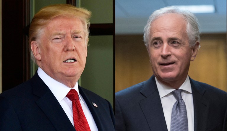 President Trump on Tuesday reignited his feud with Sen. Bob Corker, R-Tenn., who called the White House an 'adult day care center' and warned Trump could put the nation on the path toward World War III. (AP Photos)