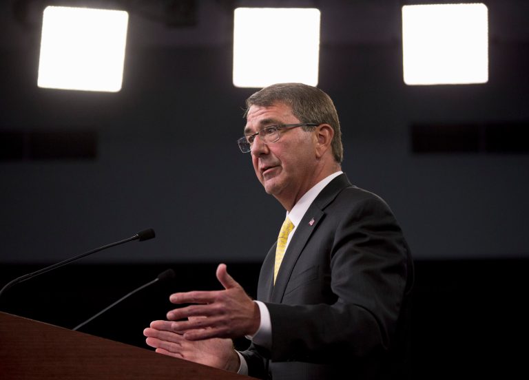 Defense Secretary Ash Carter speaks during a news conference at the Pentagon, Thursday, Aug. 20, 2015. (AP Photo/Manuel Balce Ceneta)