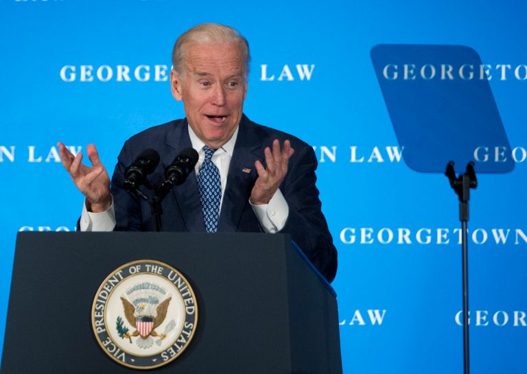 Vice President Joe Biden speaks at Georgetown Law School in Washington last week. (AP Photo/Manuel Balce Ceneta)