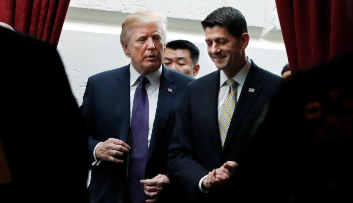 "The president did speak to the Speaker not too long ago and made sure that the Speaker knew very clearly and in no uncertain terms that if that news was true, he was very unhappy with it," White House press secretary Sarah Sanders told reporters during the White House press briefing. (AP Photo/Jacquelyn Martin)