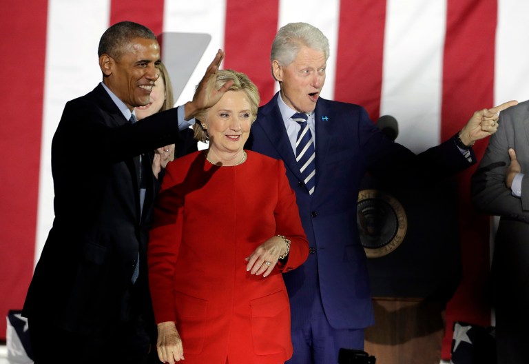 Hillary Clinton's failed campaign team reportedly blames former President Barack Obama for their stunning loss last November. (AP Photo/Matt Slocum)