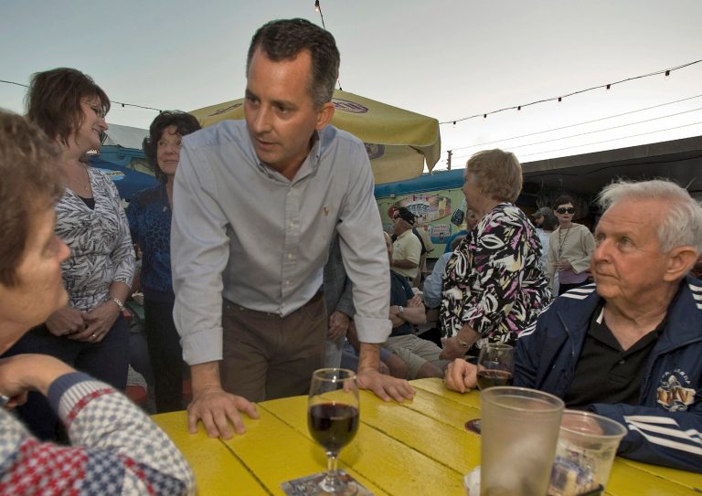 FILE - This Nov. 23, 2013 file photo shows Florida Republican Congressional candidate David Jolly talking with supporters in Indian Rocks Beach, Fla. Need proof outside money is going to matter in this yearÃ?s elections? Just look at spending this week. Republicans are sending almost $2 million into a Florida special election for the U.S. House and Democrats are standing by with almost the same amount. (AP Photo/Steve Nesius, File)