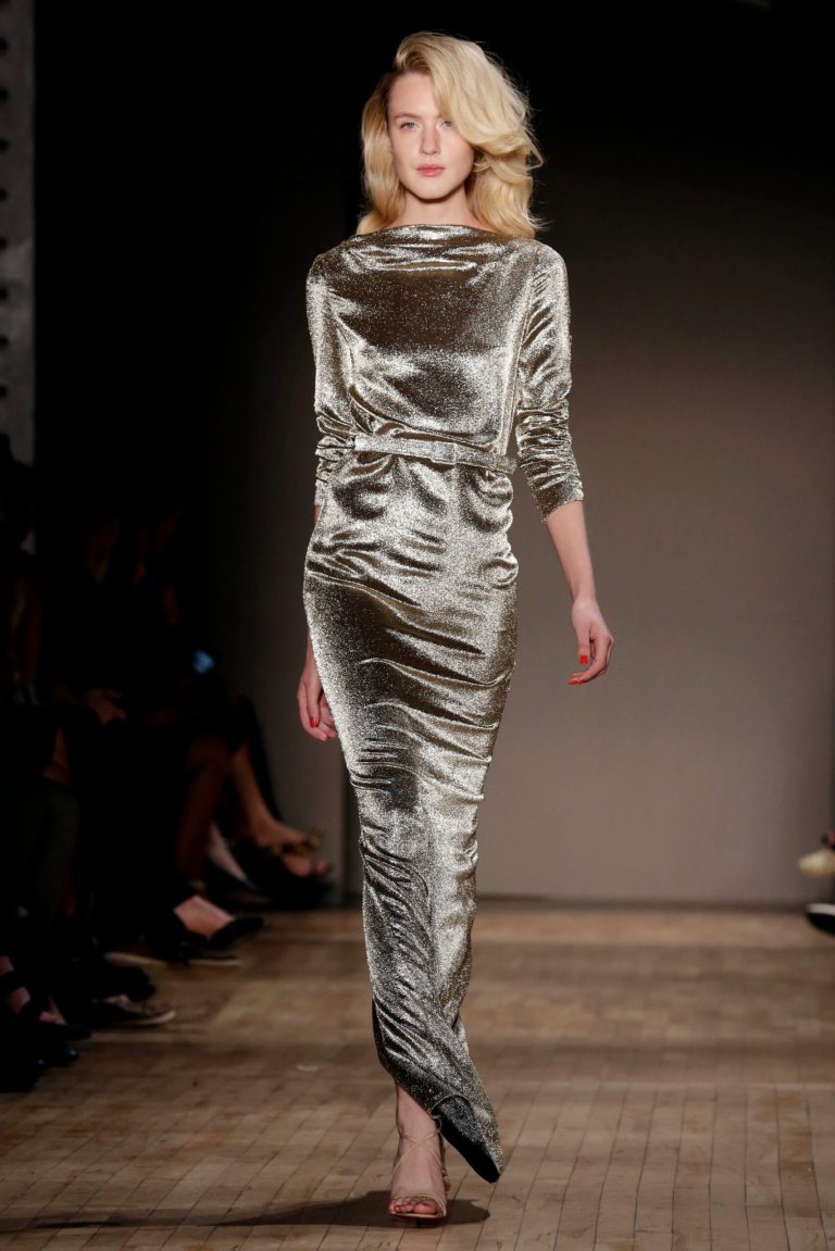 The Jenny Packham Spring 2015 collection is modeled during Fashion Week, in New York, Tuesday, Sept. 9, 2014. (AP Photo/Richard Drew)