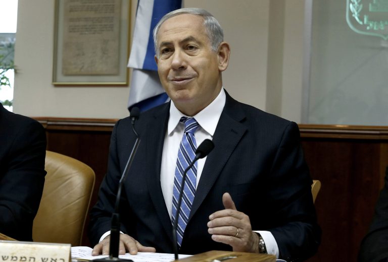 Israel's Prime Minister Benjamin Netanyahu chairs the weekly cabinet meeting in Jerusalem, Sunday, Feb. 2, 2014. (AP Photo/Gali Tibbon, Pool)