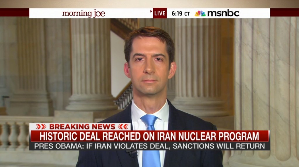 Tom Cotton: ‘Congress will kill’ Iran nuclear deal