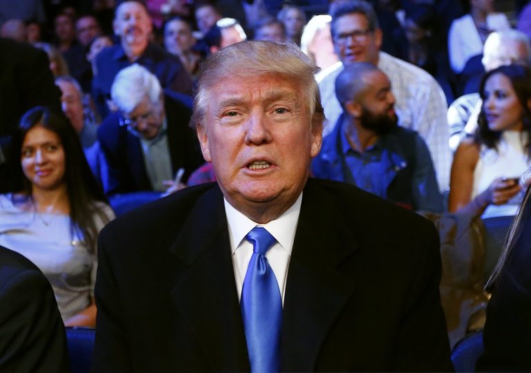 Republican presidential candidate Donald TrumpÂ is crushing his Republican rivals in Massachusetts where nearly half of GOP voters support his bid for the presidency.Â (AP Photo/Rich Schultz)