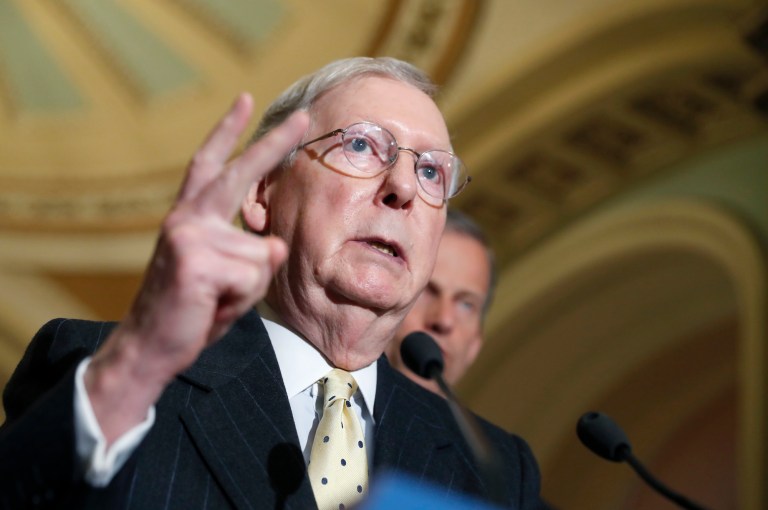 Senate majority leader cited the national debt in saying that tax reform 