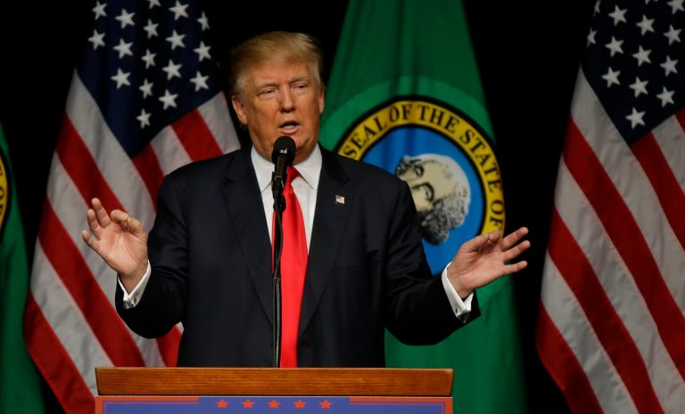 Republican presidential candidate Donald Trump said Monday that he has no control over Sarah Palin's efforts as she campaigns for him, and that she's a 