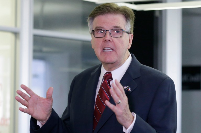 Texas Lt. Gov. Dan Patrick blamed the Black Lives Matter movement for the shooting Thursday night that left five police officers dead in Dallas. (AP Photo/Pat Sullivan)