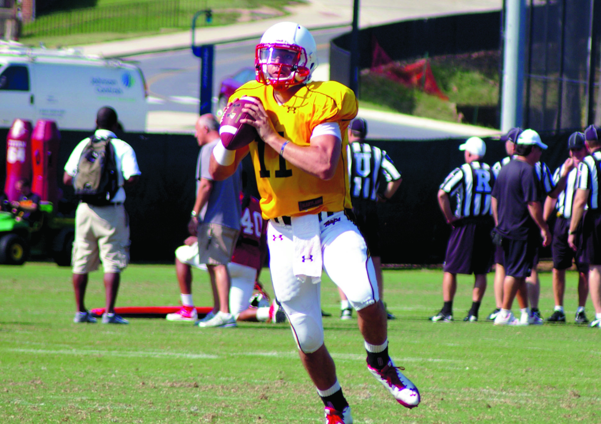 Maryland’s quarterbacks focus of first scrimmage