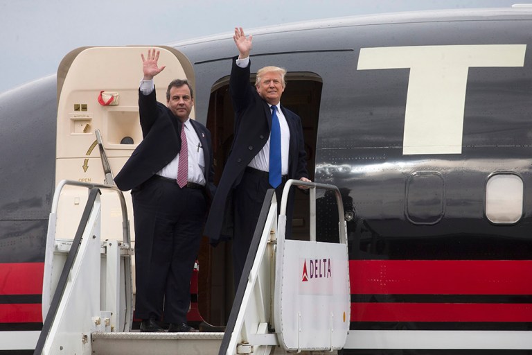 Christie's endorsement of Donald Trump isn't going over well with media in the Garden State, and six newspapers have called on the governor to resign. (AP Photo/John Minchillo)
