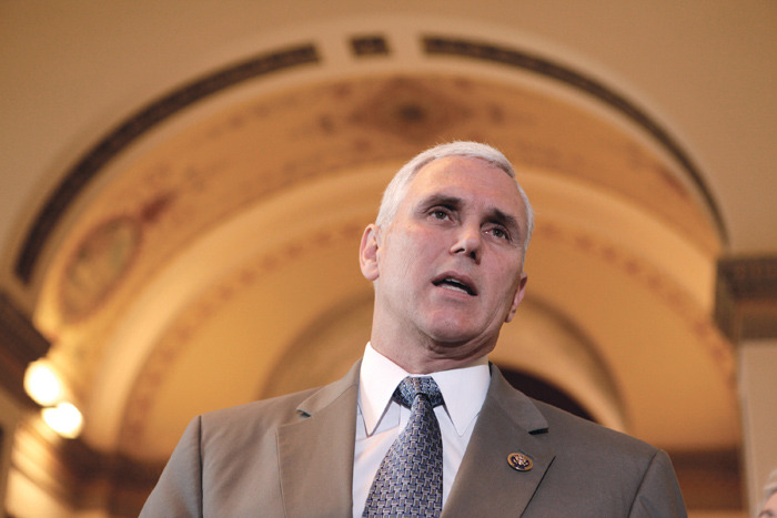 Indiana Gov. Mike Pence stakes out a presidential position