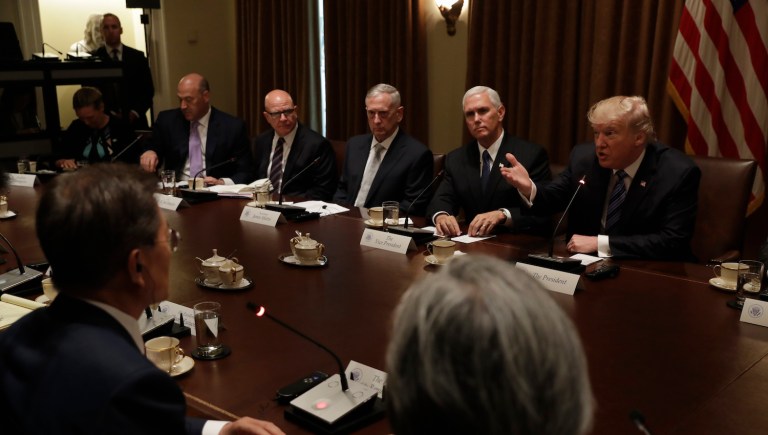 The council said 4 million people would leave the Medicaid program in 2018 and 7 million people would leave by 2026 under the Senate healthcare bill. (AP Photo/Evan Vucci)