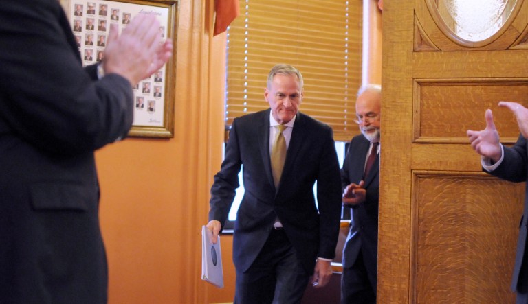 South Dakota Gov. Dennis Daugaard has promised his new initiative to ease professional licensing requirements will be a boon to the economy. (AP Photo/James Nord)