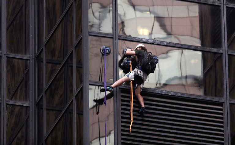 Stephen Rogata chose to climb the Manhattan skyscraper when his parents were away. (AP Photo/Julie Jacobson)