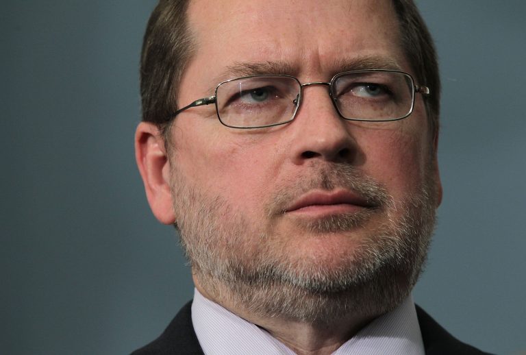 Grover Norquist, president of Americans for Tax Reform, speaks during a news conference April 12 at the Capitol in Washington. (Alex Wong/Getty Images)