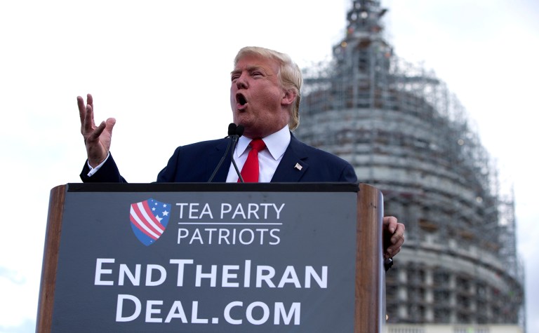 Last September, Trump and Sen. Ted Cruz headlined a rally against the deal on the National Mall in Washington. (AP Photo/Carolyn Kaster, File)