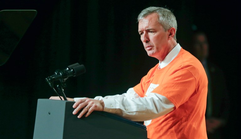 Rep. John Katko, R-N.Y., and his family received a death threat by Patrick Angelo of Syracuse, N.Y. over Katko's position on net neutrality. Angelo has since been arrested. (AP Photo/Mike Groll)