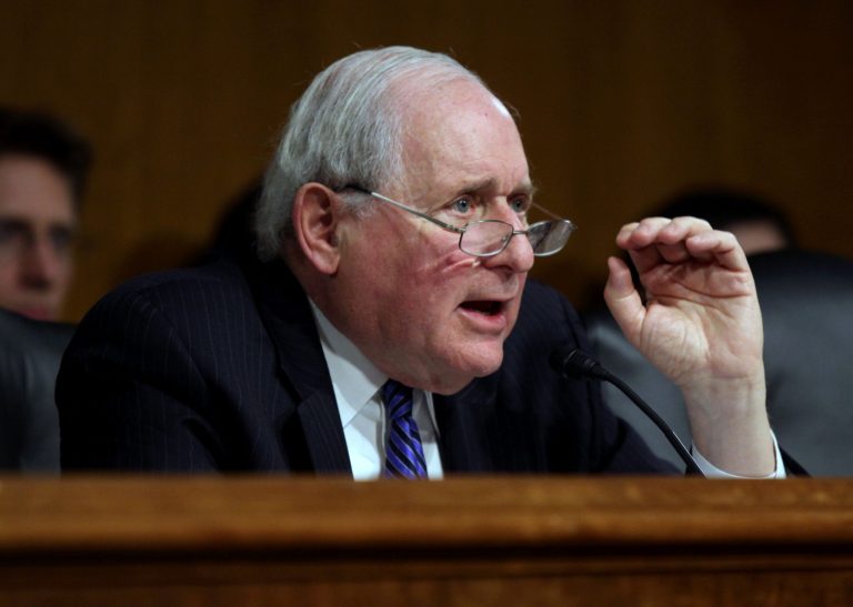 Senate Permanent subcommittee on Investigations Chairman Sen. Carl Levin, D-Mich., speaks on Capitol Hill in Washington, Tuesday, April 1, 2014, during the subcommittee's hearing: 