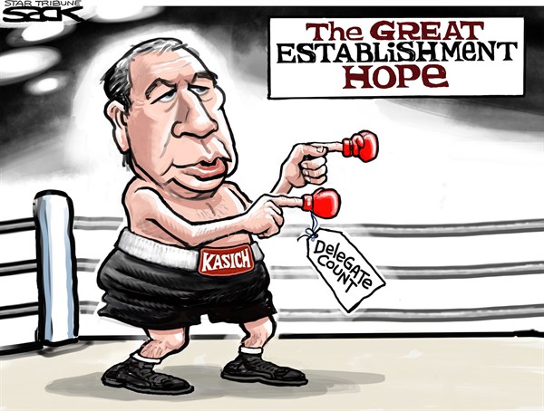 Editorial cartoon: On the ropes