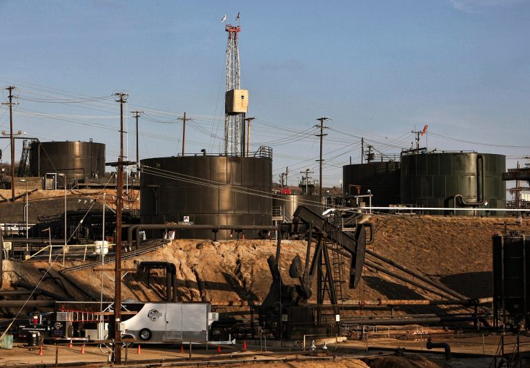 Thanks to hydraulic fracking, the United States and Canada are taking over a bigger share of global production. (AP Photo)