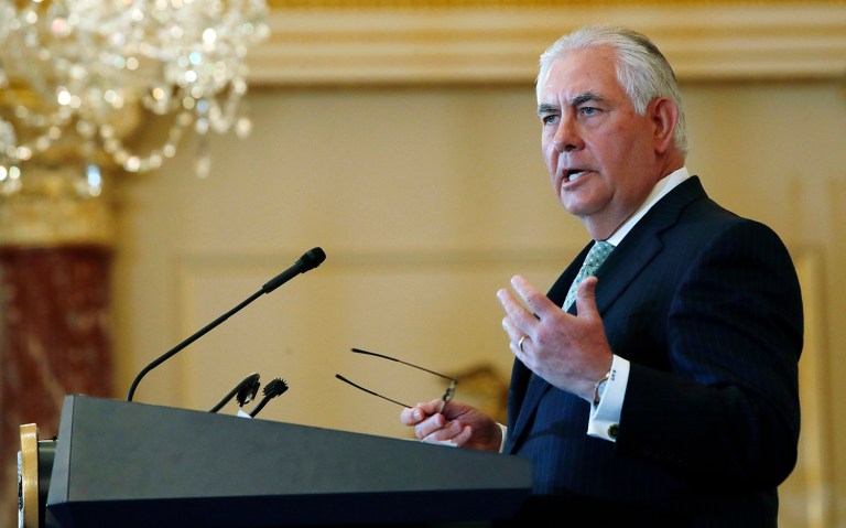 Tillerson outlined the U.S. position in advance of a highly-anticipated meeting between President Trump and Russian President Vladimir Putin on the sidelines of the impending G-20 Summit in Germany. (AP Photo/Jacquelyn Martin)