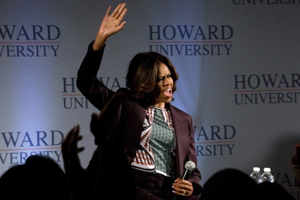 First lady Michelle Obama at Howard University in Washington, D.C. AP Photo