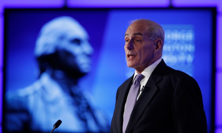 Kelly on Tuesday took a tough line on marijuana by saying it can lead people to use harder drugs. (AP Photo/Manuel Balce Ceneta)