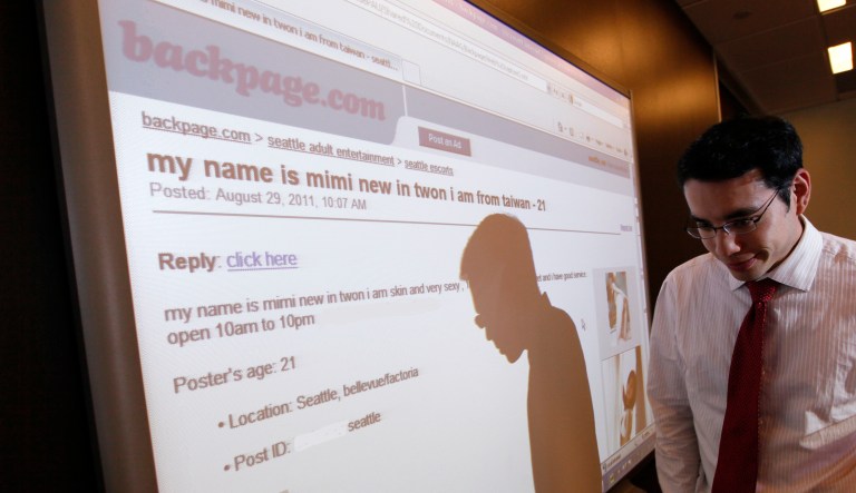 The bill would amend the Communications Decency Act to allow victims of sex trafficking to seek justice against websites that facilitated the crimes against them. (AP Photo/Elaine Thompson)